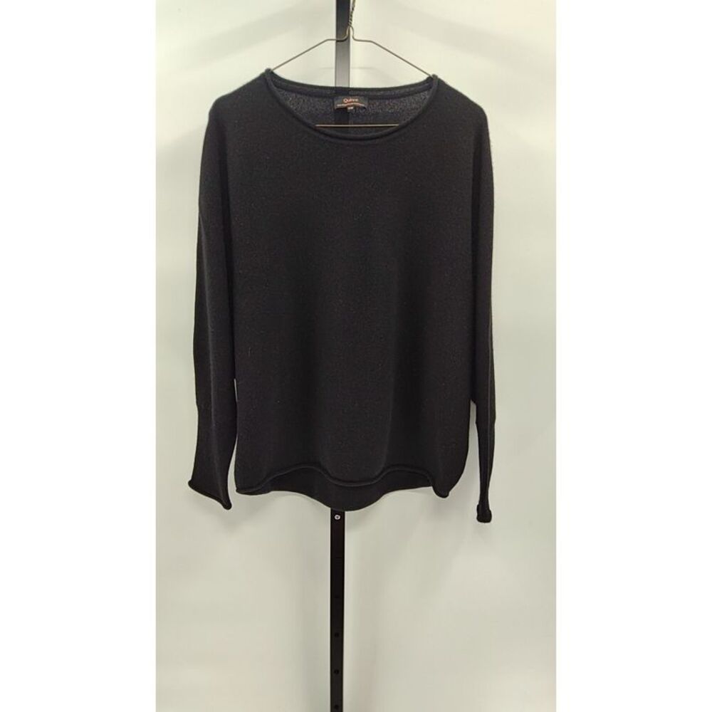 Quince Women Mongolian Cashmere Batwing Sweater Black Top M